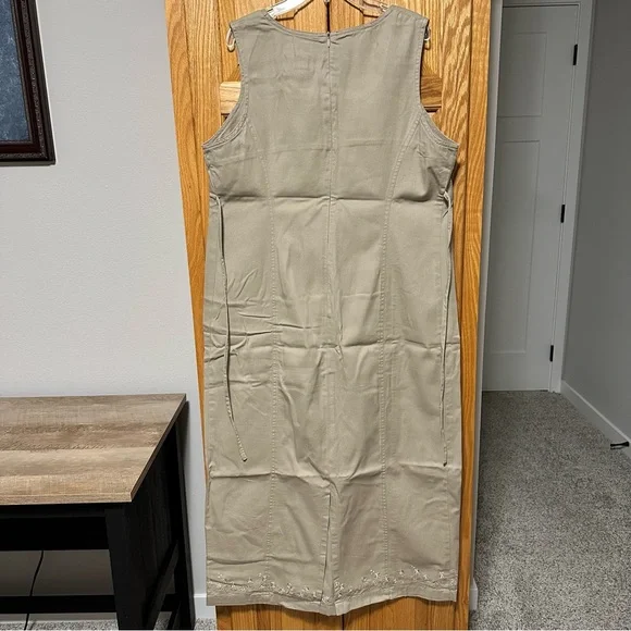 Motherhood Tan Khaki Midi Dress S 100% cotton - Picture 3 of 6